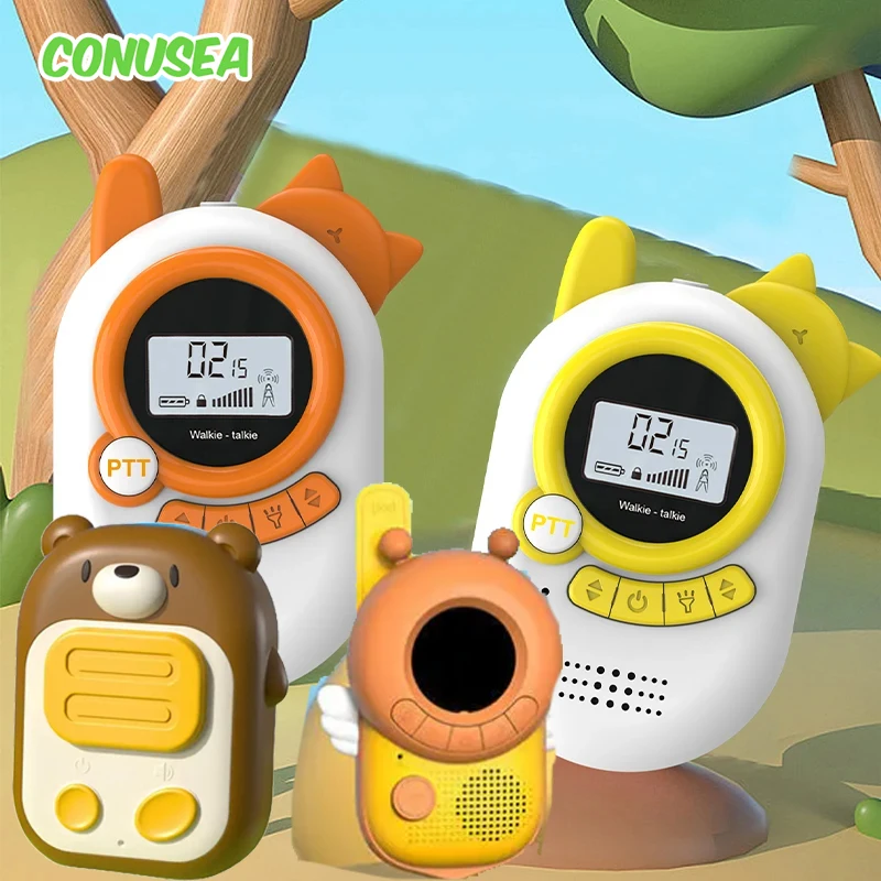 2Pieces Walkie Talkie Mobile Phone for Kids Children Rabbit cat Cartoon Astronaut Cat Telephones Smartphone Children's Day Gift