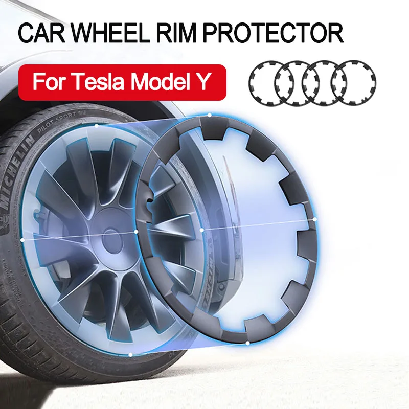 

4PCS for Tesla model Y Wheel Hub Protection Cover 20 inch Hubcaps for Model Y 2019-2024 Car Rim Cover Accessories