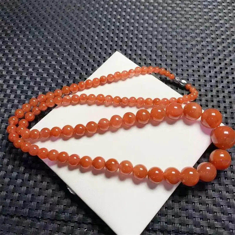 Natural Nanjiang Carnelian Necklace Rough Stone Pendant Clavicle Lady Fashion Jewelry Healing Lucky Necklace Gift 4-15MM