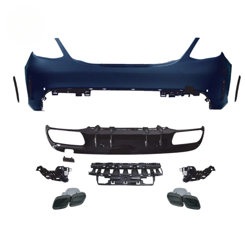 SAAR مناسبة لمرسيدس بنز C-Class 205 ترقية AMG المصدات الأمامية والخلفية الجديدة المصد الأمامي الجمعية هود الحاجز الذيل الناشر #4