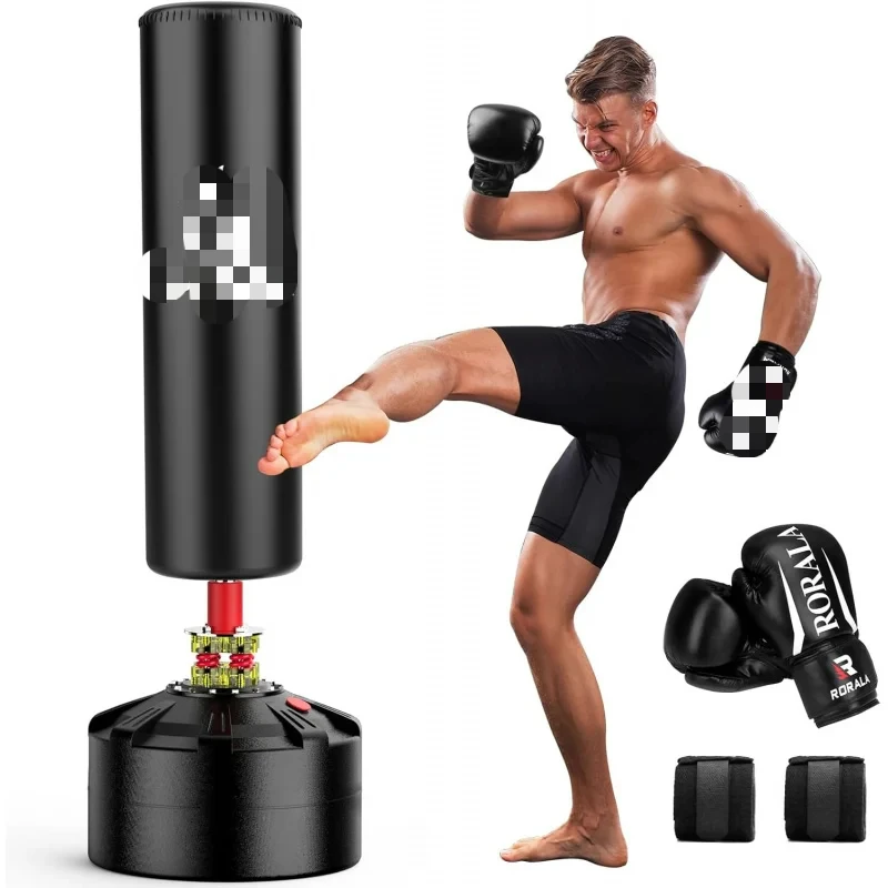 Ccjpunching bag with boxing gloves, Freestanding heavy bag for adult kids, men standing kickboxing bag max weight 253lbs