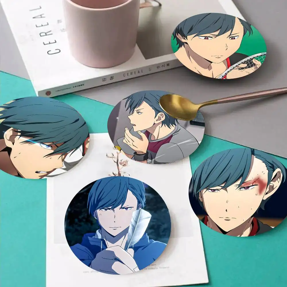 1pc Mikoto Shiratori Anime Characters Wooden Coaster Colour Printing Cup Mat Home Desk Decoration Gifts