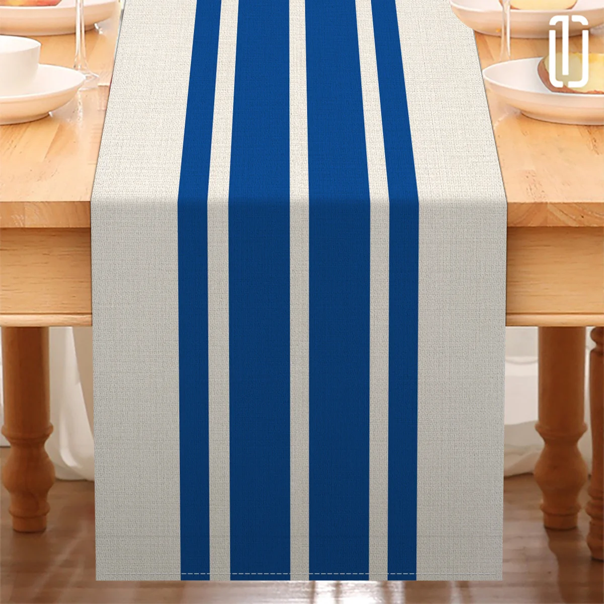 Striped Pattern Linen Table Runner - Holiday Party Kitchen Dining Home Decor Gift