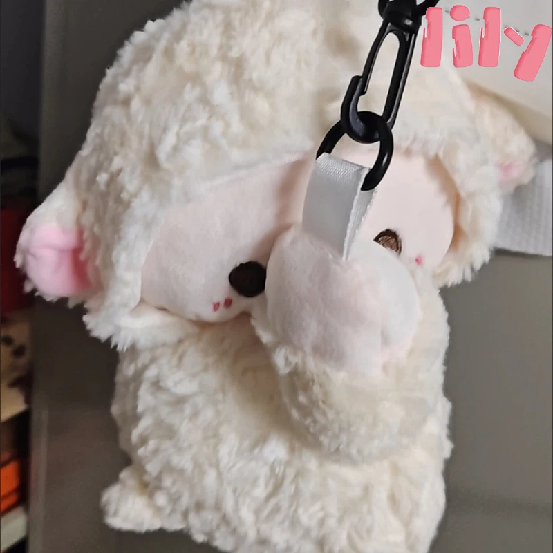 Bolso de fiesta de cordero con pingüino pequeño de alta belleza, bonito bolso de felpa con doble hombro, mochila pequeña y fresca, mochila de hombro cruzado para muñeca