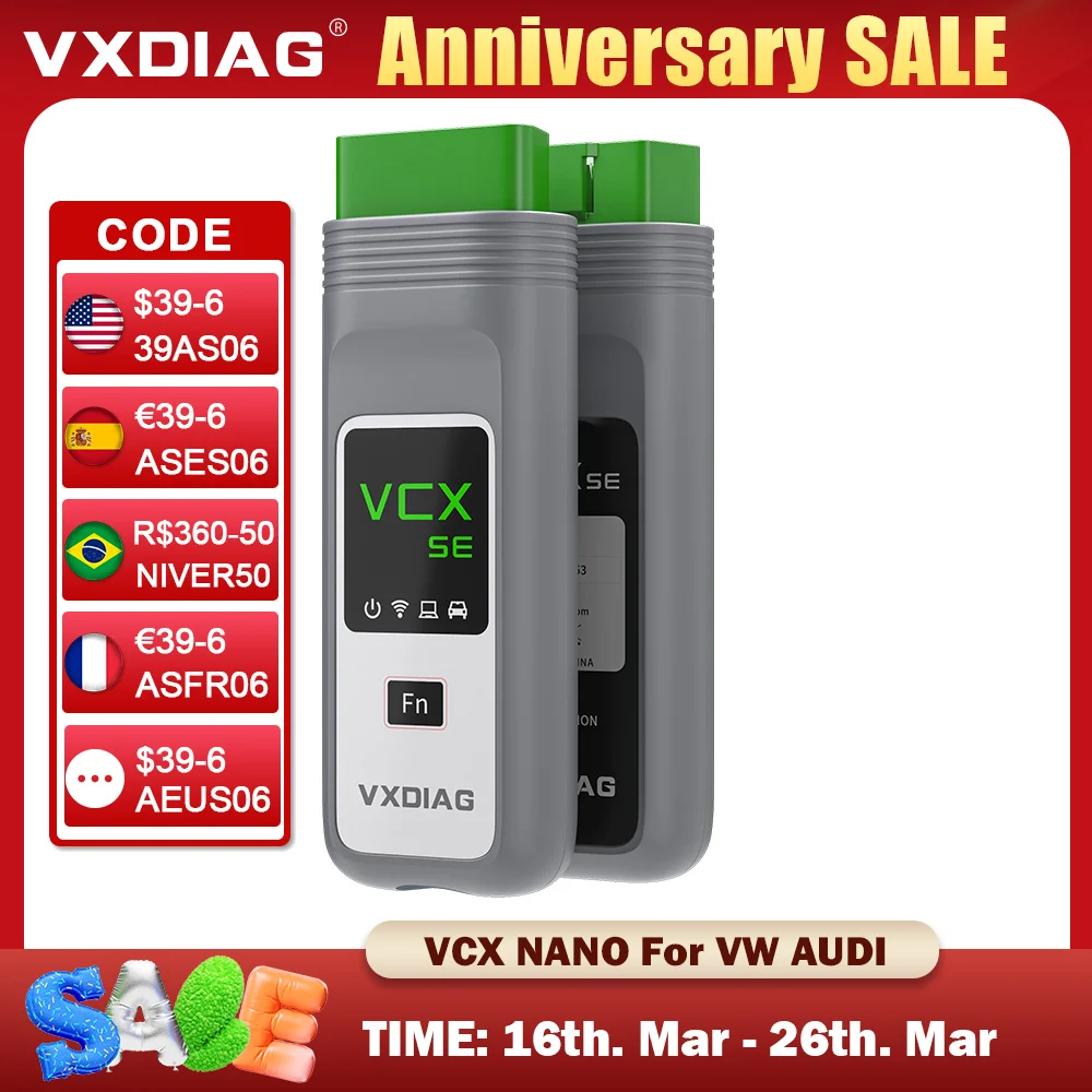 VXDIAG VCX VX108 SE For VW OBD2 Scanner Full System Diagnostic Tools Coding ECU Coding J2534 Programming 6154A For AUDI/Skoda