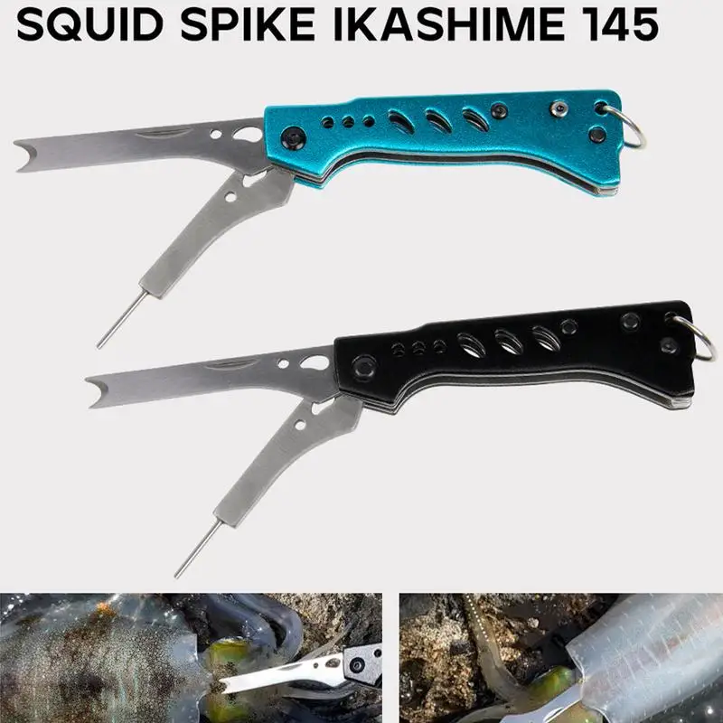 2 in 1 Squid Nerve Cord Cut Fishing Tools Correct Squid Jig Hook Stainless Steel Squid Knife For Webfoot Octopus Cuttlefish