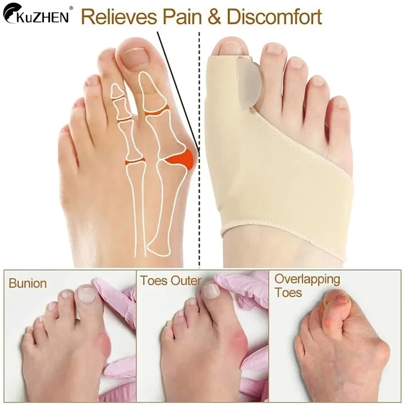 1Pair Bunion Corrector,Toe Separator For Big Toe Relax,Spread And Stretch For Hallux Valgus & Bunion Support Protector