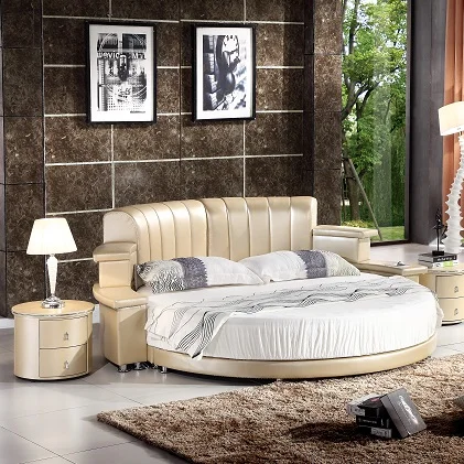 CY006-2019 Modern Design Double Round Bed Queen Bedroom Bed