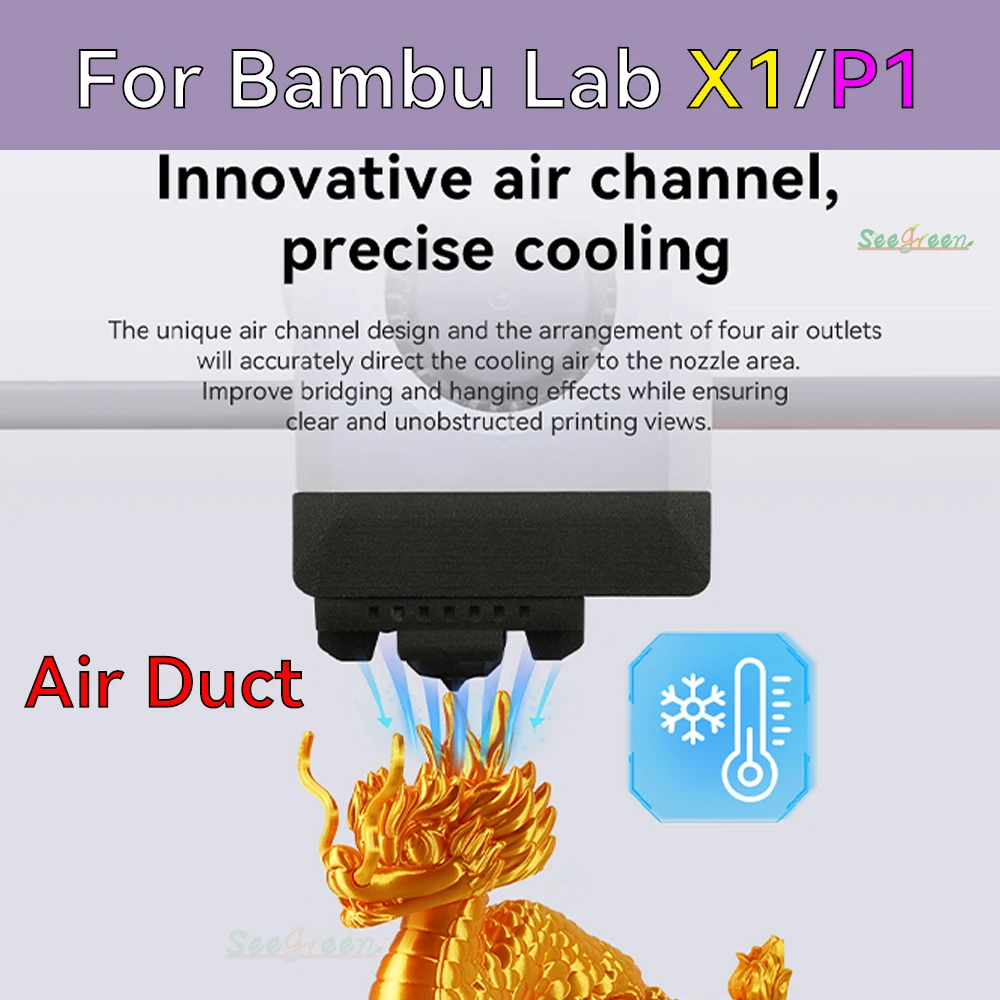 

Для Bambu Lab P1P X1 X1C обновленный нейлоновый вентилятор охлаждения, фитинг для Bambu Lab P1P X1, часть 3D-принтера