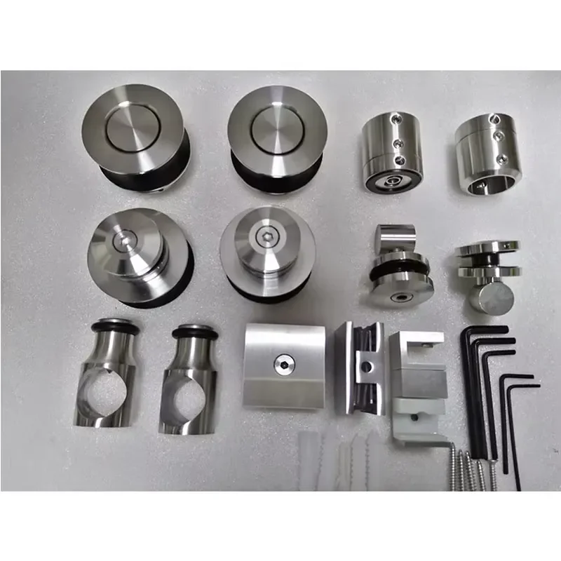 Matte Black Frameless Sliding Shower Door Hardware Single Glass European Style Bathroom Accessories External Roller System