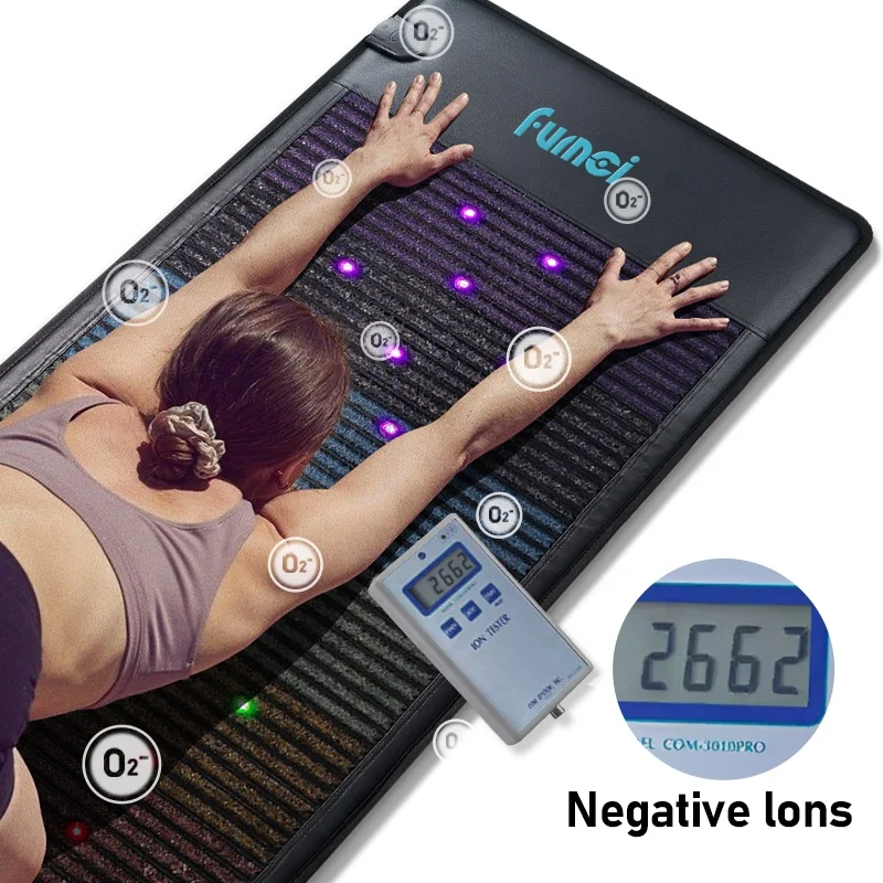 

High Intensity Chakra 3 Light Photon Therapy Mat Amethyst Tourmaline Far Infrared Sauna Mat 7 Crystal Bio Mattress