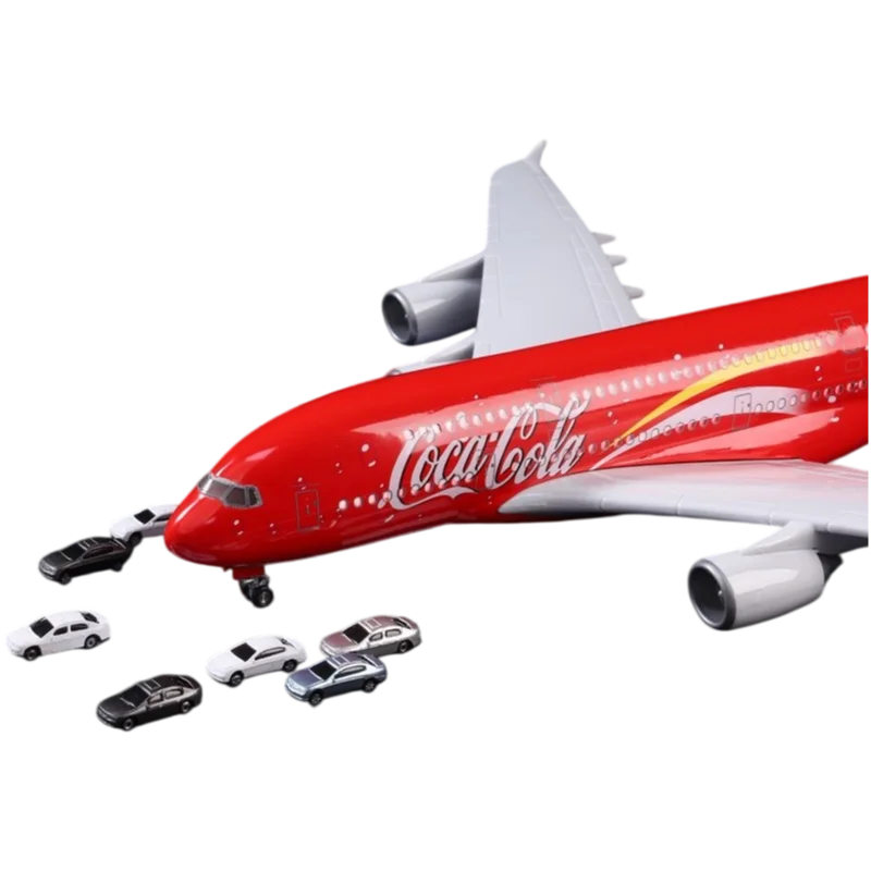 31-сантиметровая модель самолета Airbus A380 в специальной окраске Coca‑Cola из смолы, безопасная игрушка для детей, образовательная коллекция по авиации для совместного отдыха родителей и детей, креативный подарок.