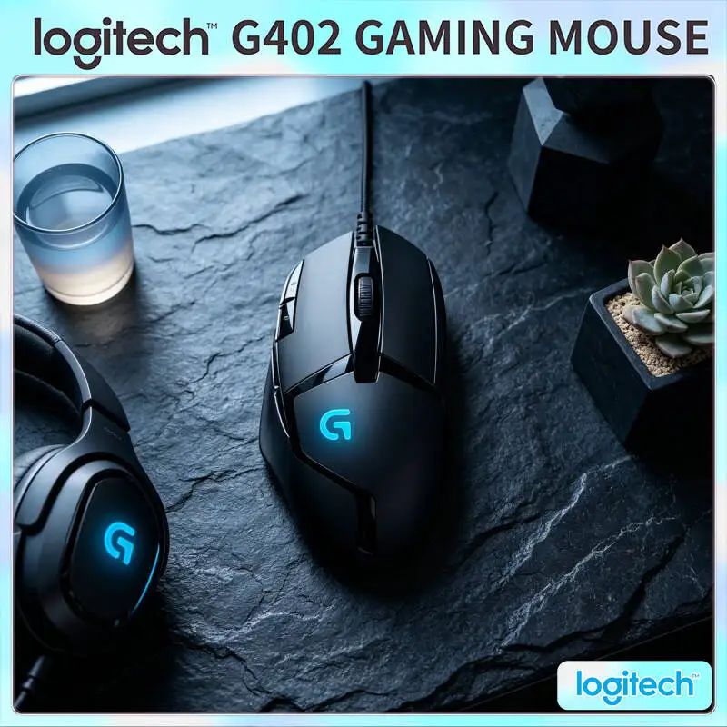 Logitech G402 Hyperion Fury Gaming Mouse 4 DPI Settings 8 Buttons Anti-Slip Design for High-Stakes Play