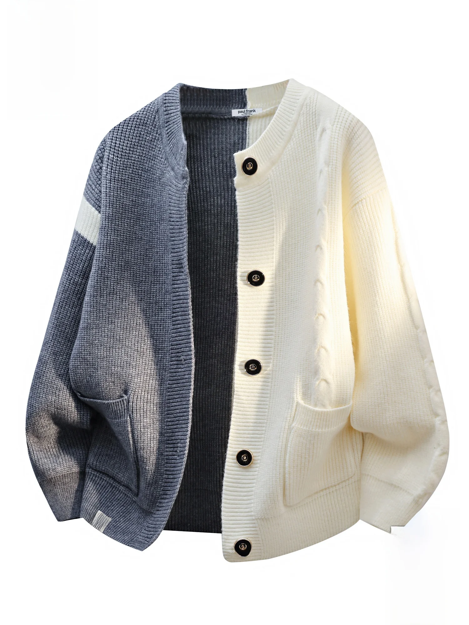 

Вязаный кардиган Paul Frank для мужчин: модный, теплый, свободный крой, для пар, с принтом обезьяны Big Mouth, повседневная верхняя одежда