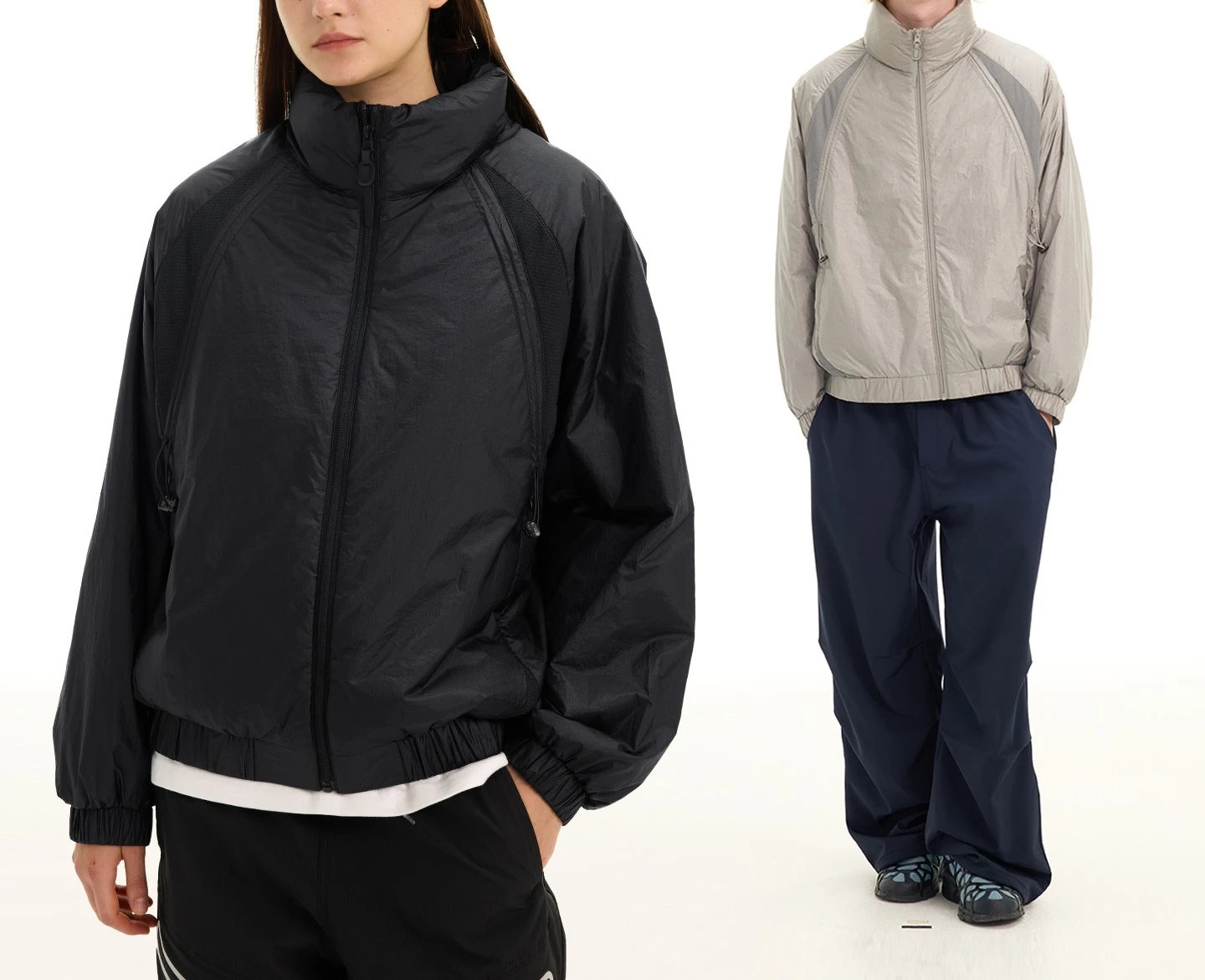 Zekye Solona 軽量防風性と暖かいクリーンフィットパッチワーク厚手のコットンジャケット男性と女性用秋と冬