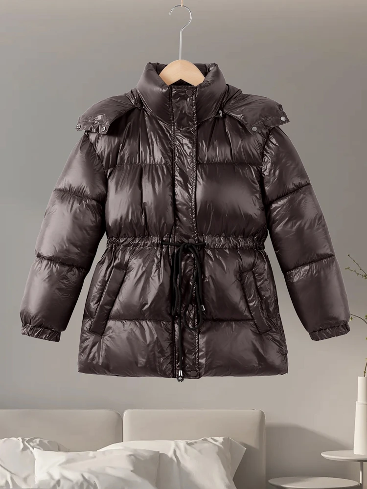 موضة الفراء طوق منقوشة معطف طويل المرأة أنيقة على الوجهين زر كم كامل معاطف للسيدات 2025 الخريف الإناث الشارع أبلى