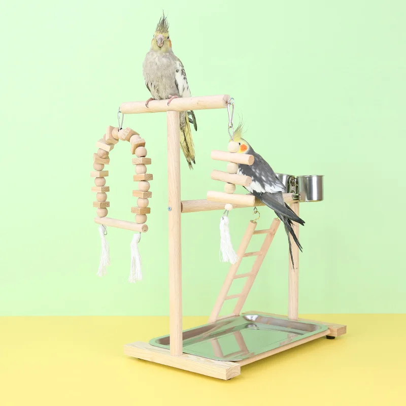 

Solid Wood Parrot Interactive Shelf Training Station Shelf Bird Cage Bird Toy Parrot Casino