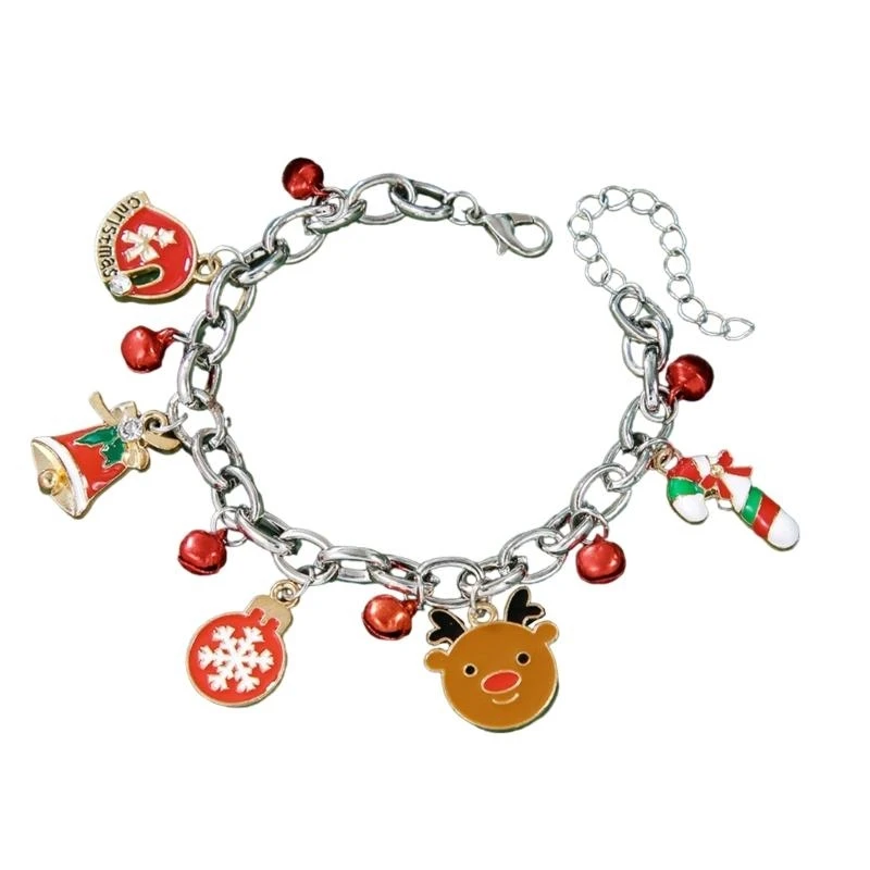 

652F Charm Christmas Jewelry Adjustable Length Bracelet Soft Clay Wristband Accessory For Festive Occasions And Event