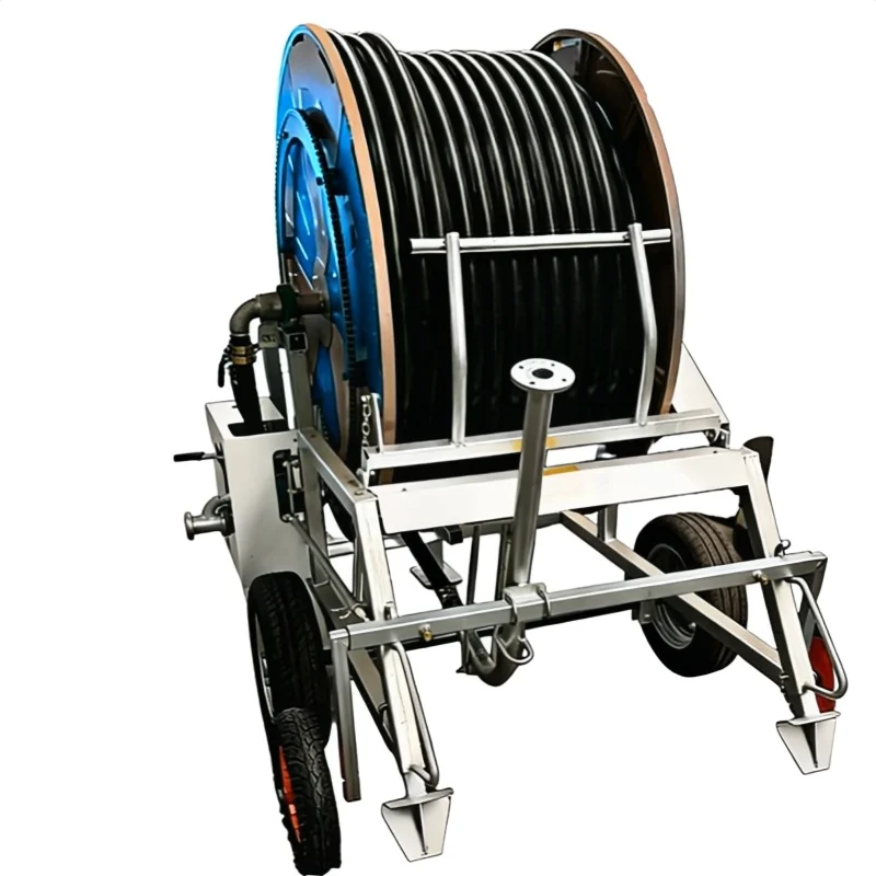 High Efficiency Water Turbine Driven Hose Reel Irrigator  for Farmland Irrigation with Uniform Water Distribution