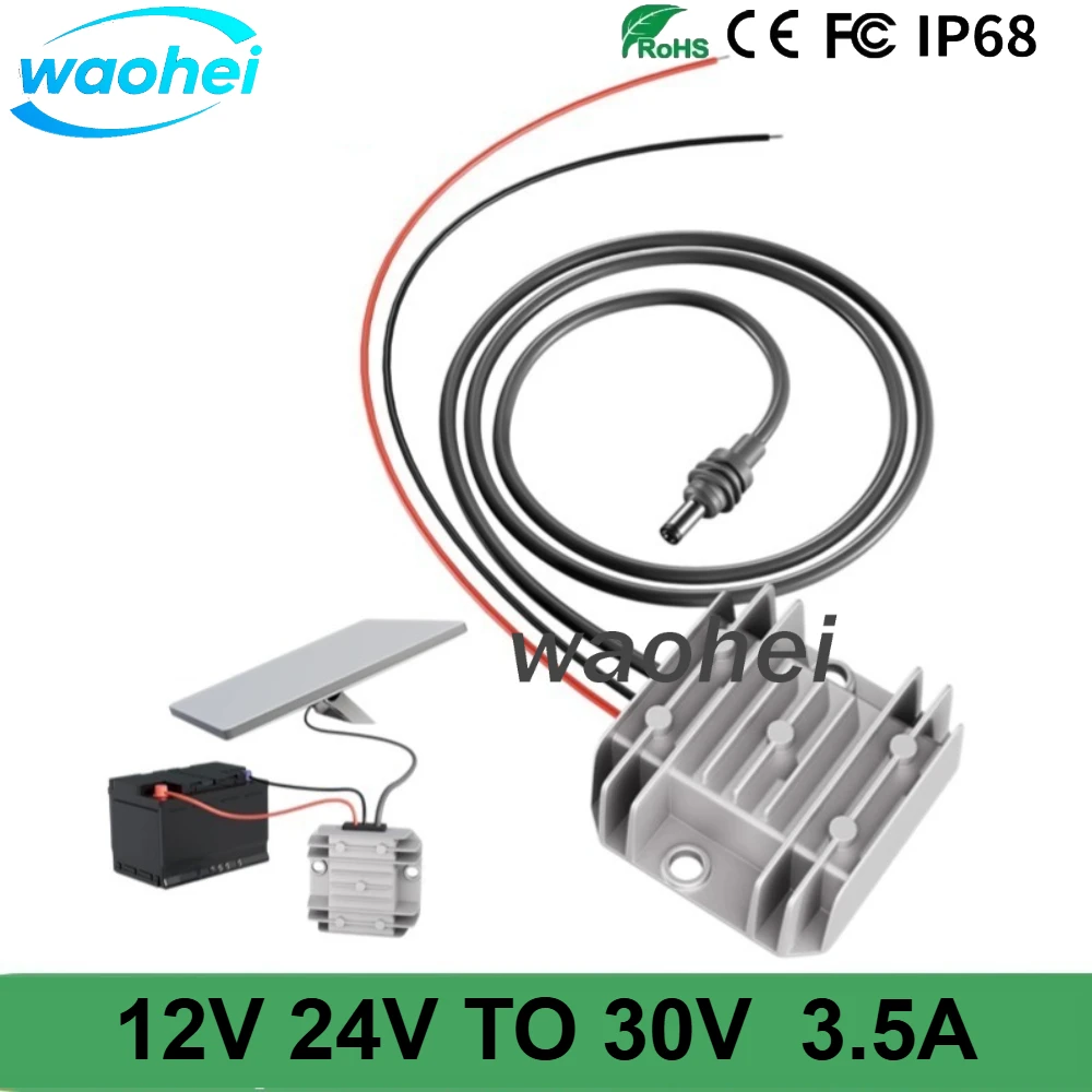 

12V 24V to 30V 3.5A 105W DC-DC Step-up Converter Power Supply 12V 24V to 30V Booster with DC power Cord Starlink Mini Router CE