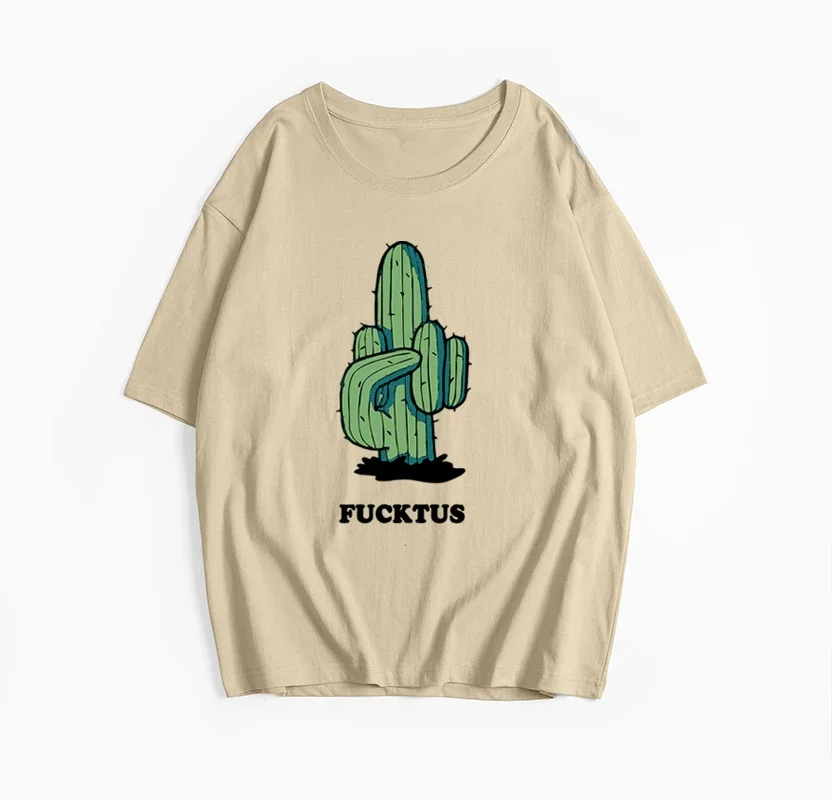 Hirsionsan Cactus Graphic Printed T Shirt Women Summer  Soft Short Sleeve Tee Female Oversized High Street Gothic Top