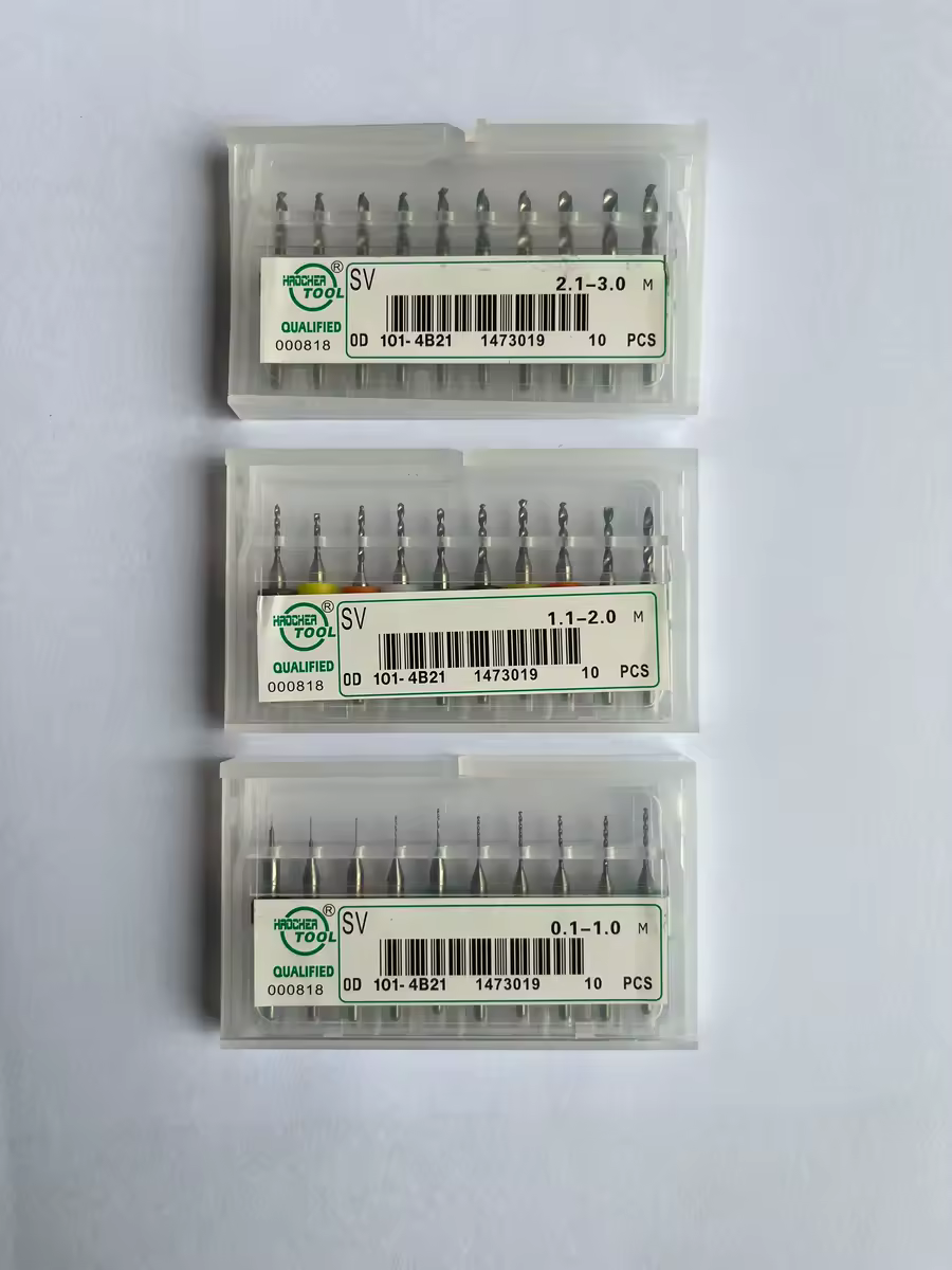 NUOVO 10 PZ PCB Punta da trapano in lega di tungsteno su gambo trapano 0.1/0.3/0.35/0.4/0.45/0.5/0.55/0.6-3.175 mm circuiti stampati Punte da trapano CNC