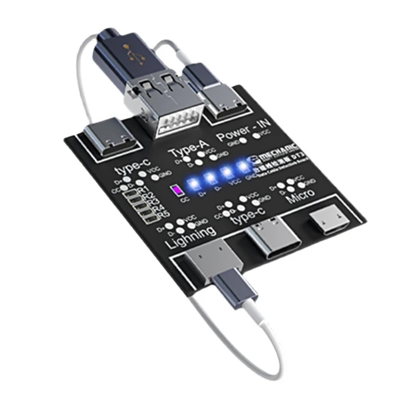 DT3 Data Cable Detection Board USB Cable Tester For IOS Android Type-C Short Circuit On-Off Switching Test Board Tool