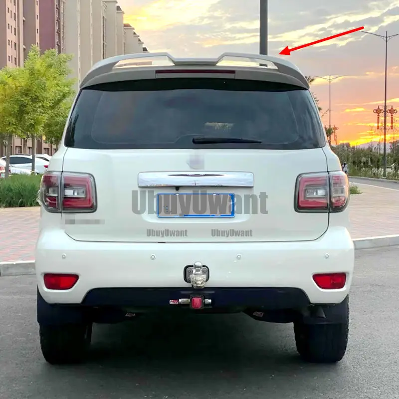 Auto ABS Plastic White Black Color Rear Trunk Boot Wing Spoiler Car Accessories 1Pcs For Nissan PATROL Y62 2011-2020