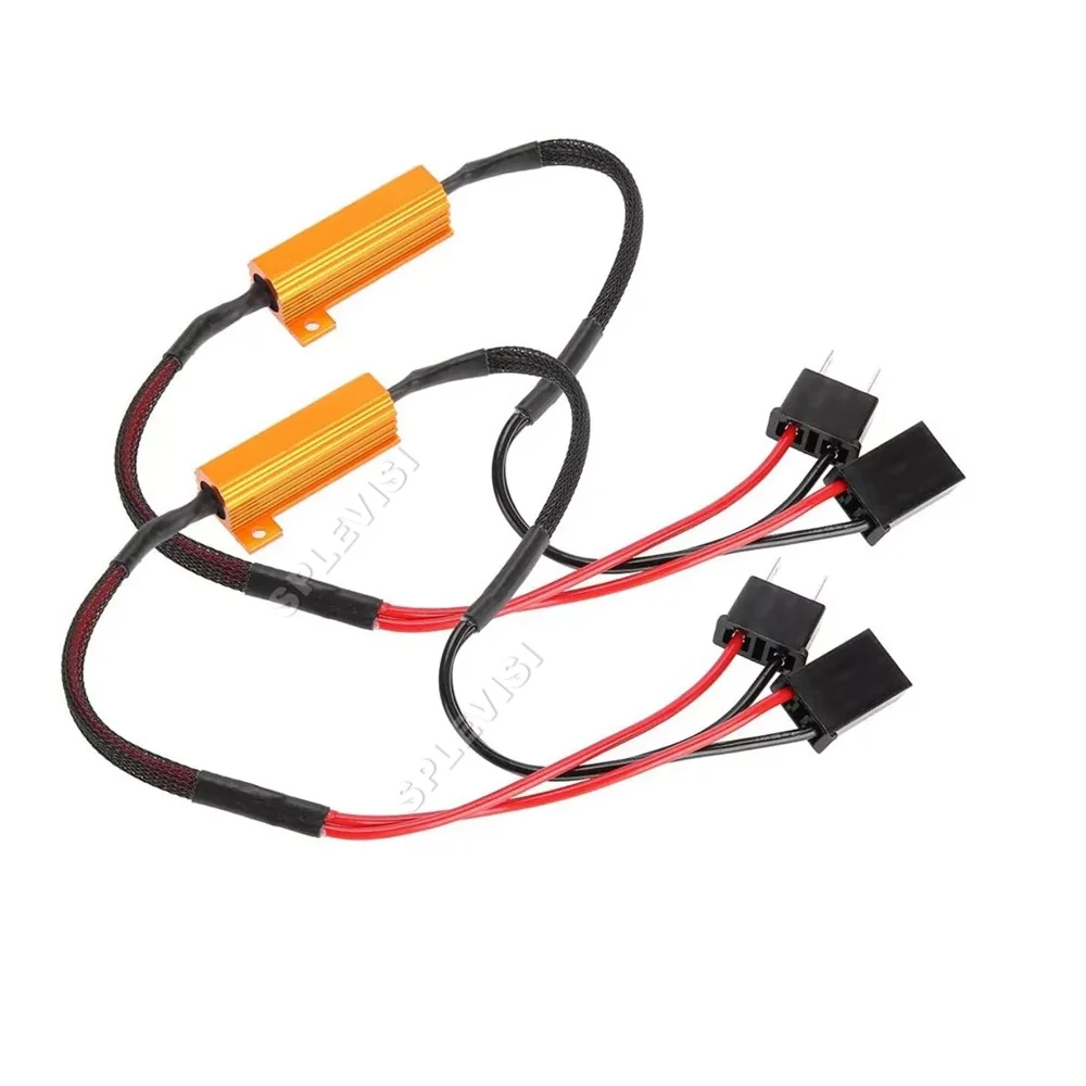 

2PCS 50W 6RJ 6ohm H7 499 Car Load Resistor Error Canceller LED Decoder Canbus Free Wiring Canceller Decoder Light