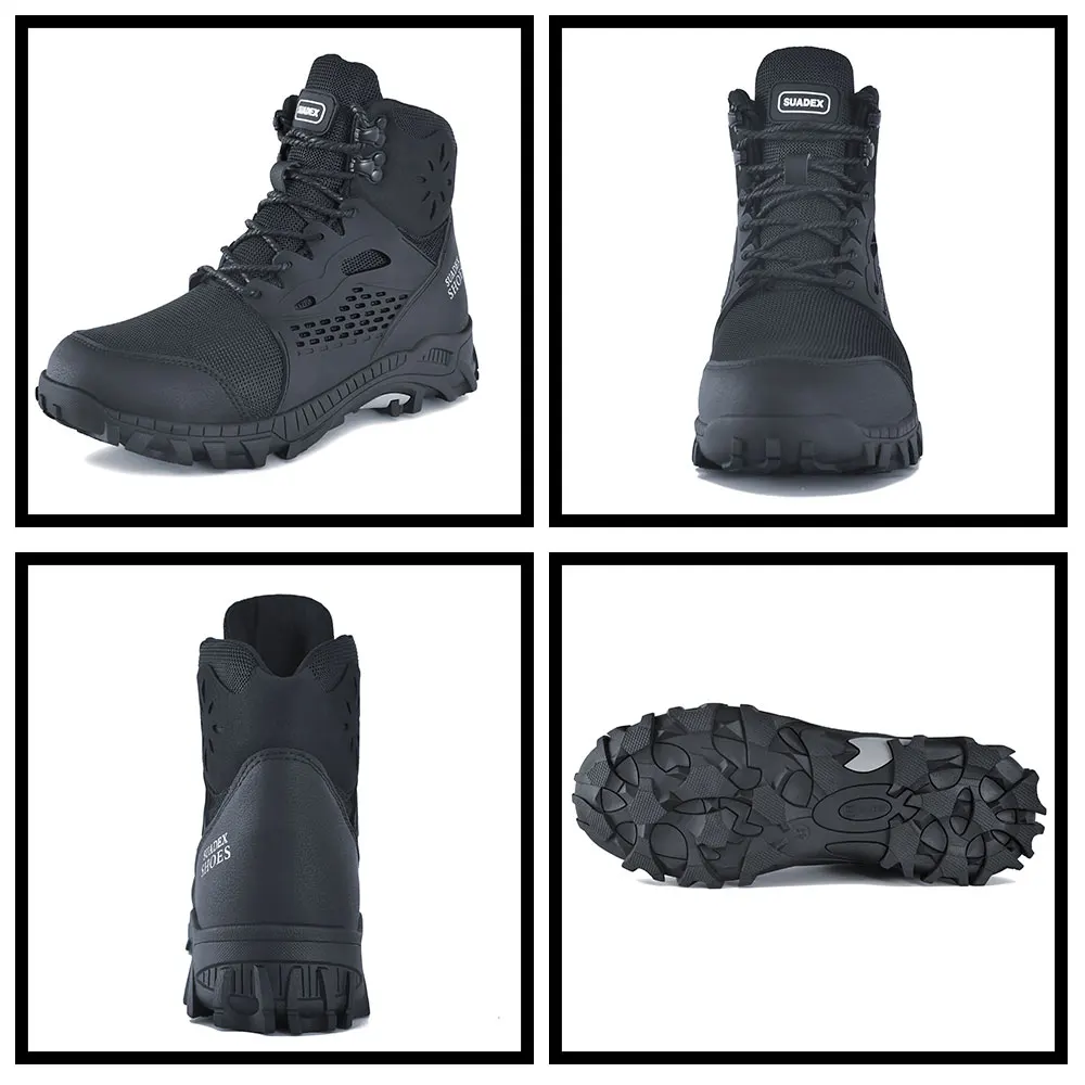 SUADEX-botas de seguridad S1 para hombre y mujer, zapatos de trabajo antigolpes con punta de acero, antideslizantes, talla Europea 37-48