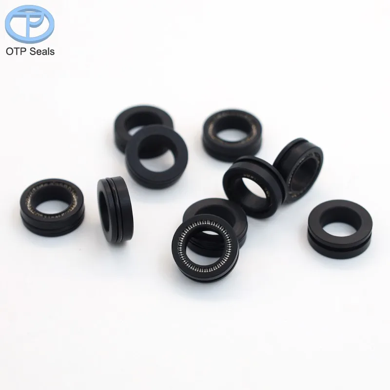 Rotary Spring Seal PTFE Seals Poly Tetrafluoroethylene with V-spring Nitrile Butadiene Rubber NBR O-rings Factory Customized OTP