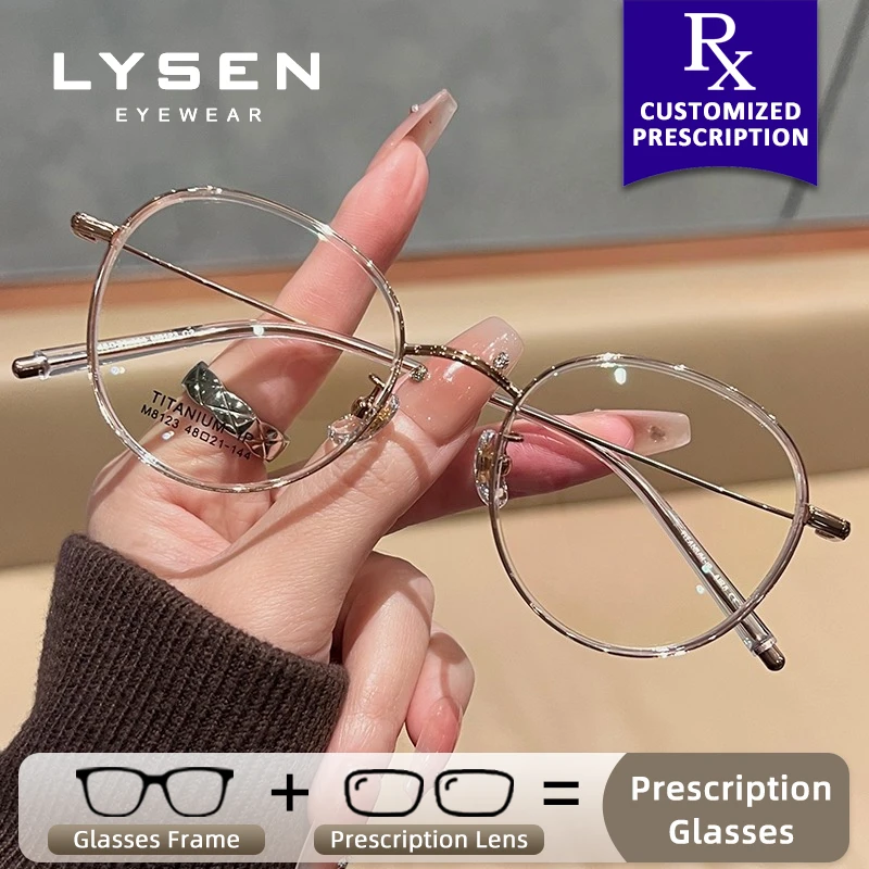 

LYSEN Round Women's Myopia Photochromic Glasses Lady Anti Blue Light Prescription Optical Glasses Progressive Reading Eyeglasses