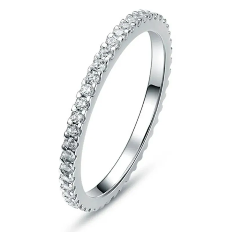 Nexil Jewelry  0.23CT Diamonds Infinity Wedding Band Ring Women Platinum 950 PT950 Stamped Eternity Ring