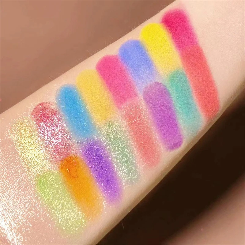 30-Farben-Lidschatten-Palette, Regenbogen-Korallen-Perlenglitter, matte Pailletten, schimmernder, hochpigmentierter Lidschatten für Party- und Tanzshow-Make-up – Detail 11