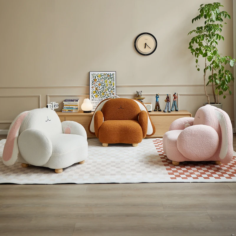 Single Cute Children Sofa Nordic Animal Reading Single Puffs Sofa Fluffy Nordi Divano Da Soggiorno Living Room Furniture