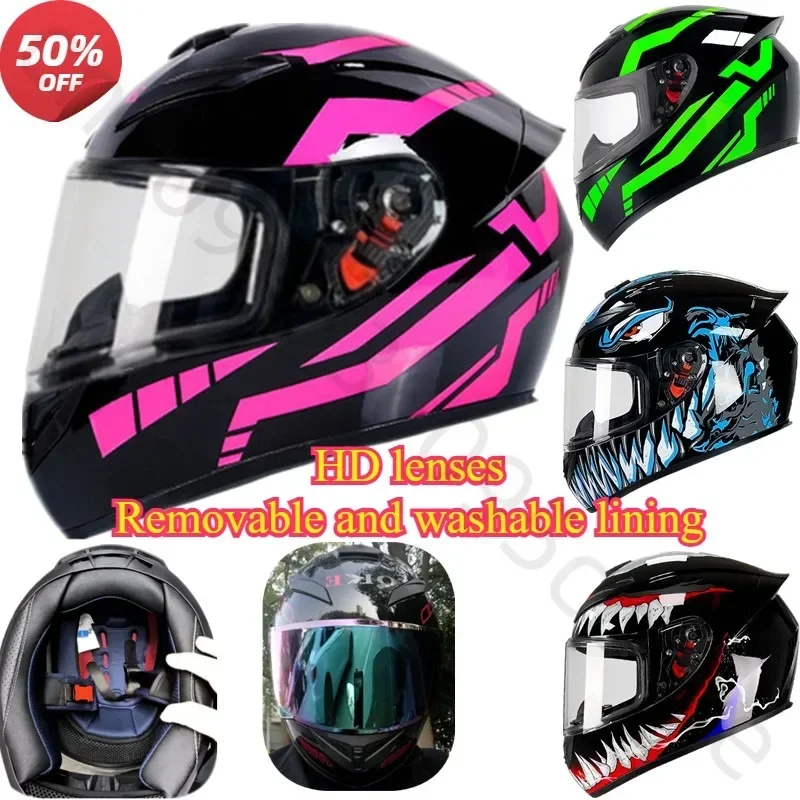 Motorcycle Helmet Men Motocross Helmet Breathable Full Face Helmets Anti-Fall Motorcycle Protector Equipment Wear-Resistant