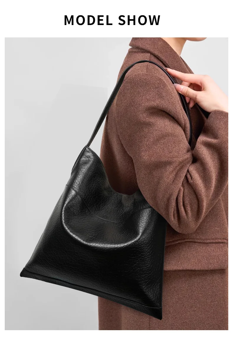 Damen-Schultertasche aus echtem Rindsleder mit Steinmuster, große Kapazität, Reise-Hobo-Unterarmtasche, stilvolle Freizeit-Handtasche – Detail 1