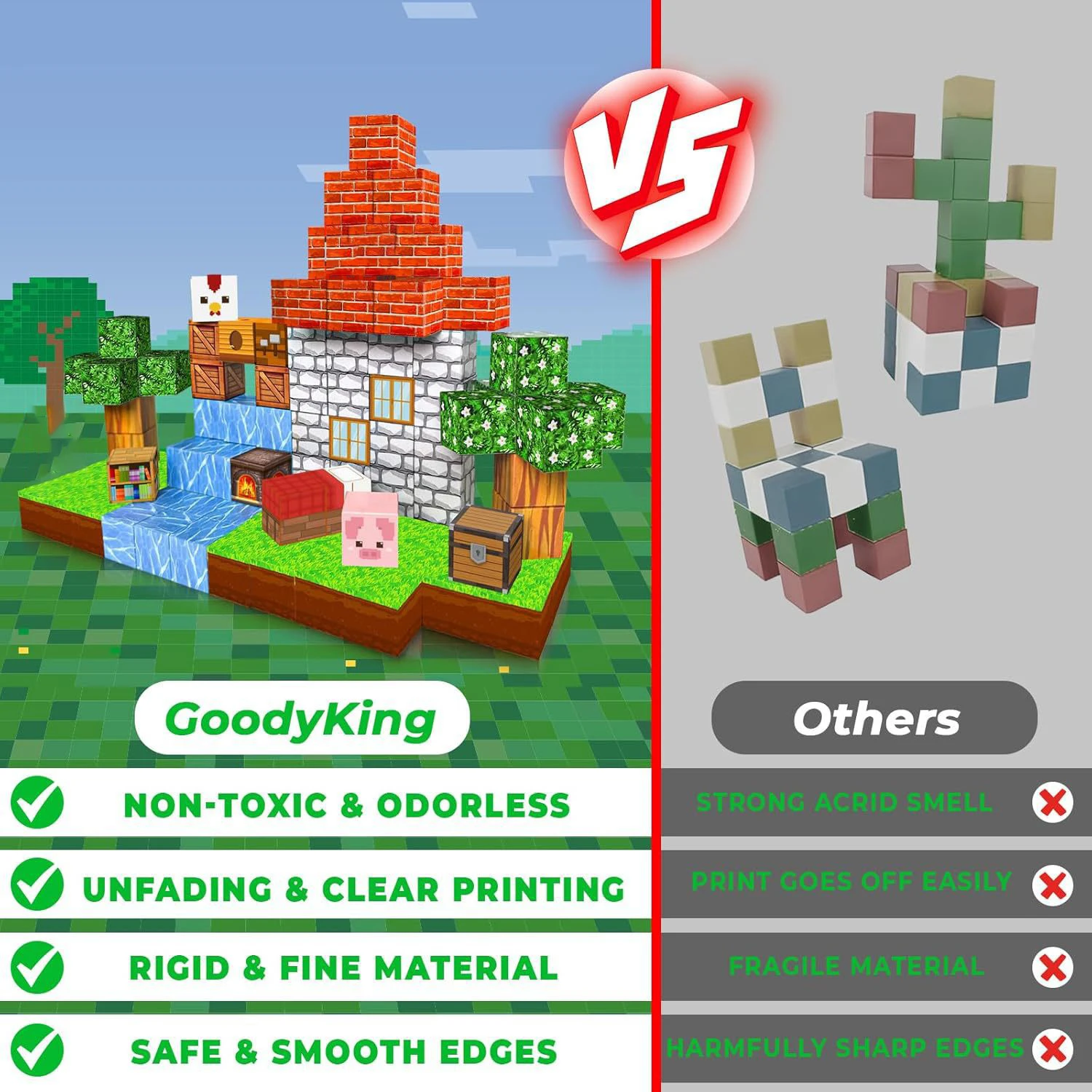 25-200-teiliges magnetisches Bausteine-Set – Bauszenenspielzeug, pädagogisches Bauspielzeug für Kinder, Geburtstagsgeschenke und Weihnachtsspielzeug in geometrischer Form