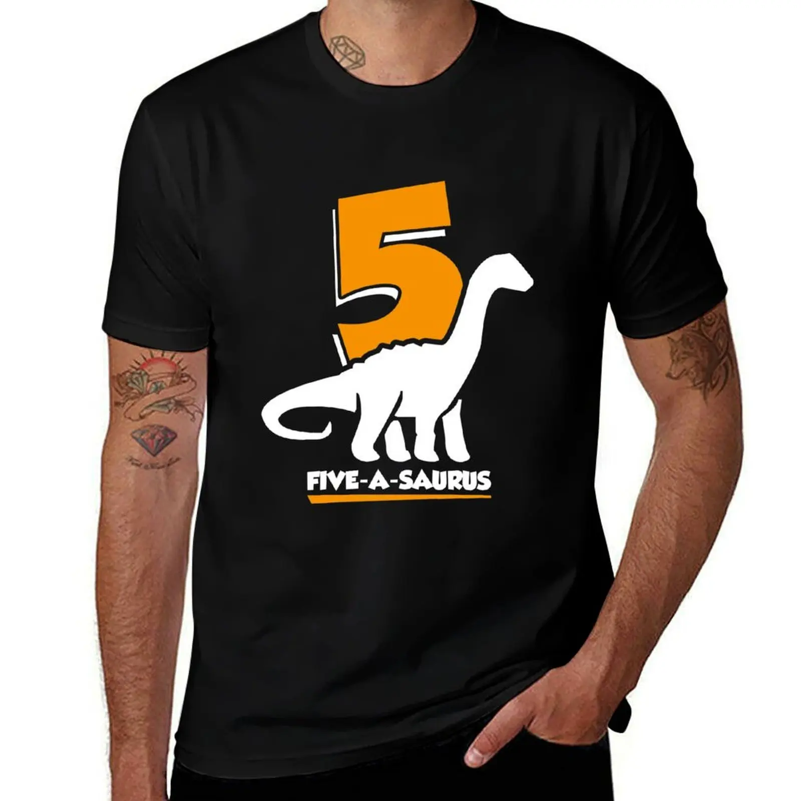 5-a-saurus 5th birthday Five years dinosaurs T-Shirt Moisture Wicking Quick Dry Tee T-Shirt