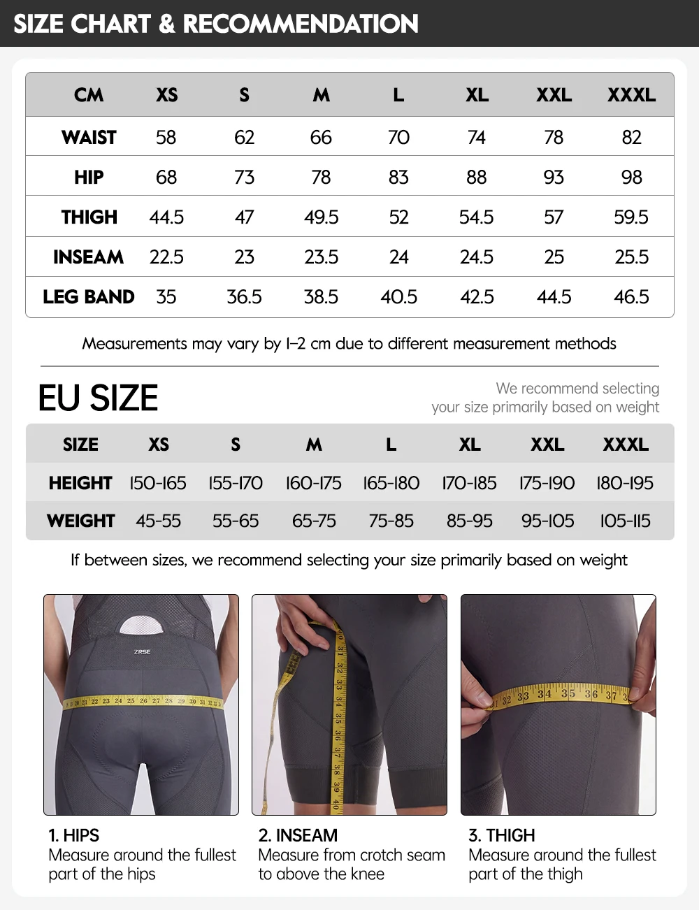ZRSE Herren-Radhose mit Trägern, 7H, Italien, gepolstert, atmungsaktives Material, Herren-Fahrradbekleidung, MTB, Rennrad, Frühling, Sommer, bequem zum Radfahren. – Detail 3