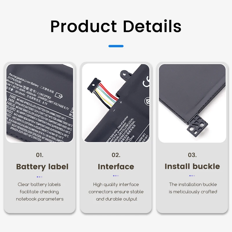 Imagem -02 - Bateria do Portátil para Lenovo L16s2pb1 L16s2pb2 L16c2pb1 L16c2pb2 L16l2pb3 Bateria do Portátil para Lenovo 32015abr 15isk320-15ikbr320-17ikb
