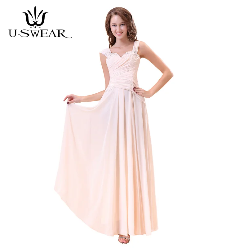 

Grace Champagne Bridesmaid Dresses Spaghetti Straps Dresses for Wedding Party Beading Chiffon Robe Demoiselle Evening Dresses