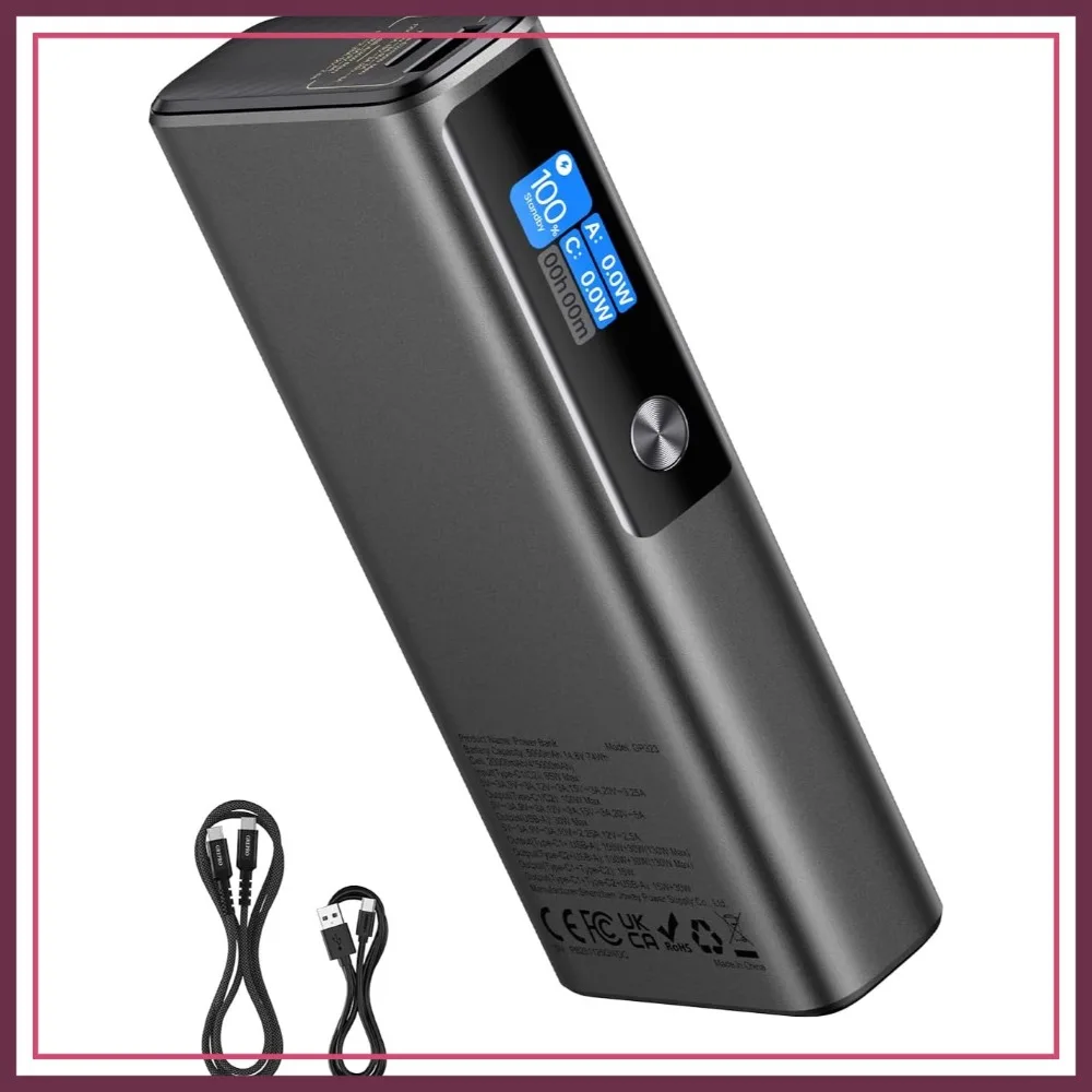 20000mAh 3-Port Laptop Power Bank with 100W USB-C, Fast Charging Portable Charger for iPhone, MacBook, Samsung