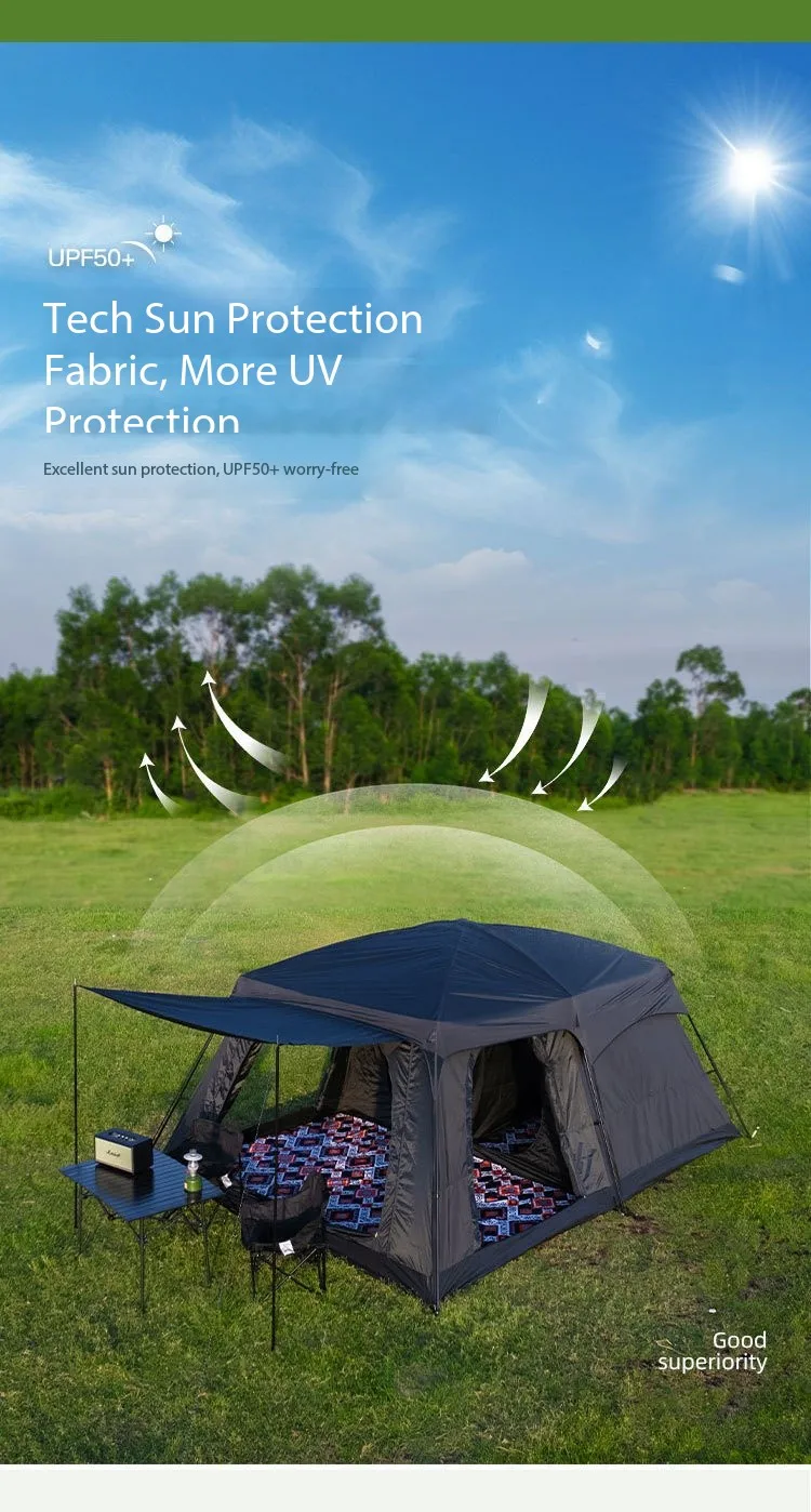 Wholesale Outdoor Camping Tent  Thickened Rainproof Outdoor Family Living Tent Portable Family Camping Tent