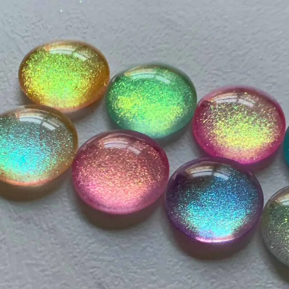 1 pot (0,1 g) multi-kameleon gepolariseerd nagelpoeder 8-kleuren Aurora opaal pigmentstof met 1 borstel voor make-up oogschaduwpoeder