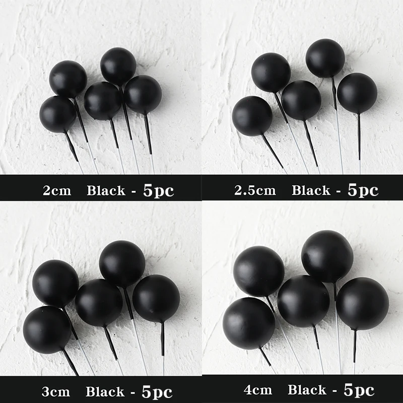 10/20pcs/Set Morandi Color Decorative Balls Wishing Balls Cake Decorations Inserts Black Gray Coffee Cake Topper Baking Gifts