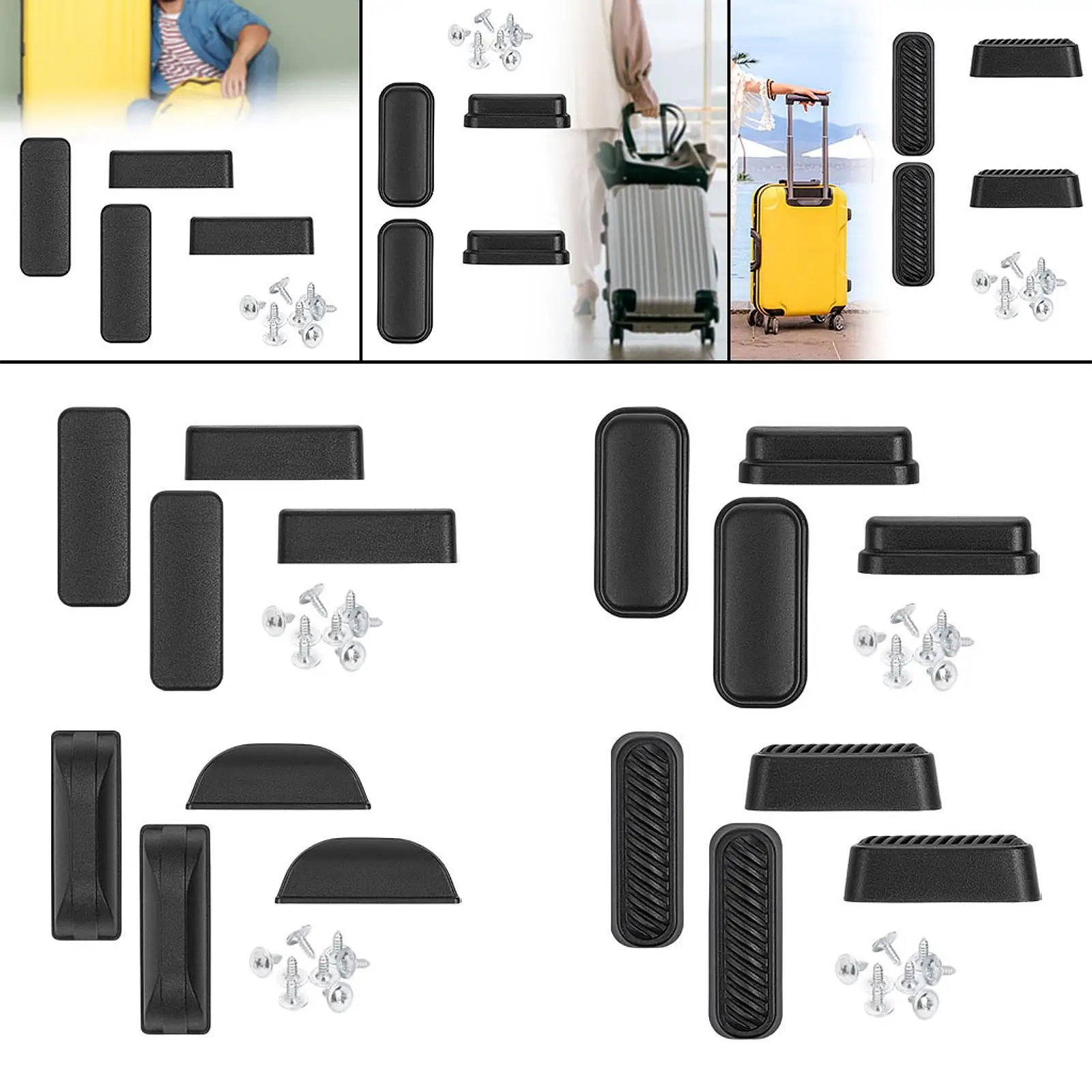 الأمتعة أسفل الجانب حامل البلاستيك مسمار قدم وسادة سوداء الأمتعة مسمار القدم لحماية وإصلاح حقيبة السفر #1
