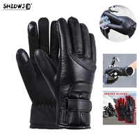 Waterproof Electric Heated Gloves Rechargeable USB Hand Warmer Heating Gloves Winter Motorcycle Thermal Touch Screen Bike Gloves