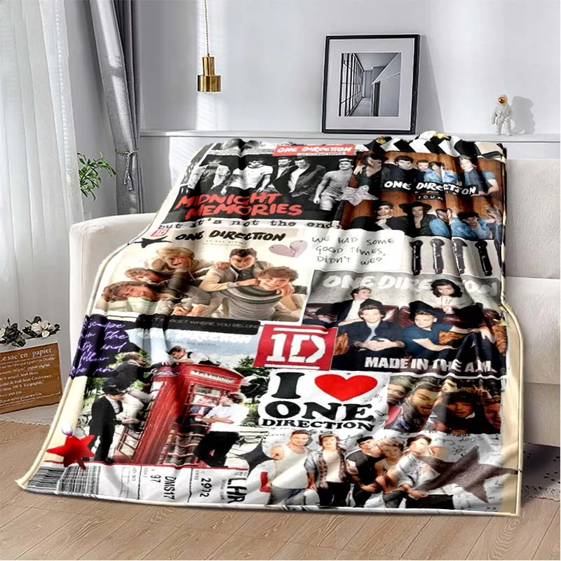 One D-Direction Music Group Print Flannel Blanket Ultra Soft Warm Throw For Game Room Bedroom Living Room Indoor Home Decor Gift