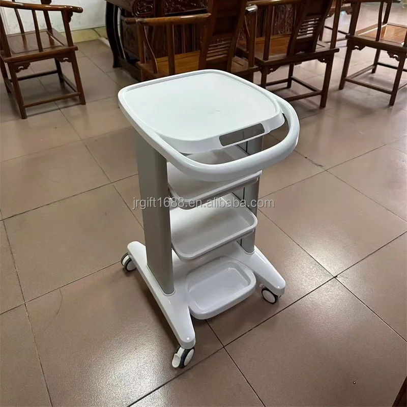 2024 High Quality Portable OEM Logo White Beauty Skin Care Trolley Cart Spa Beauty Salon Trolley  Carts